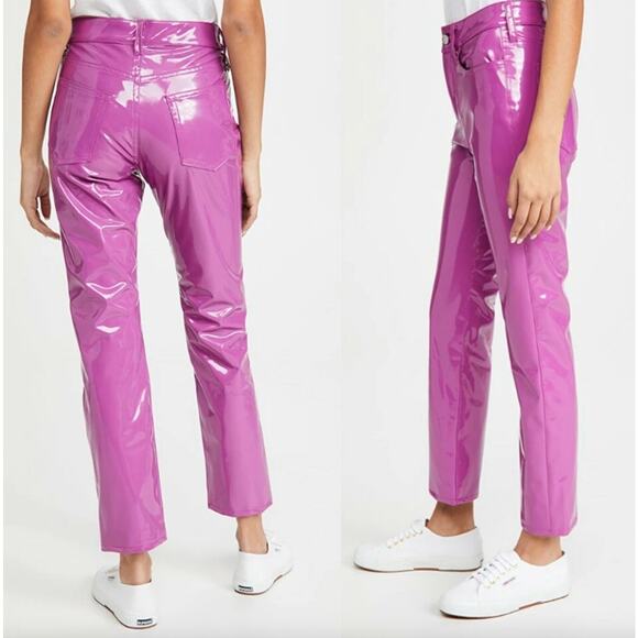 Simon Miller Straight Leg Faux Patent Leather Pants - Picture 3 of 13